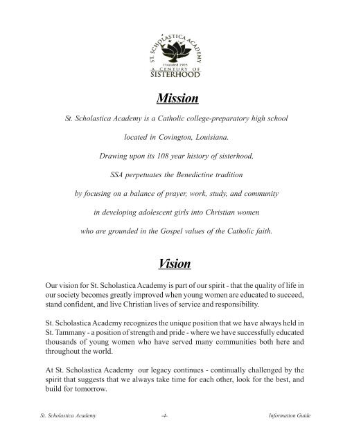 Info Guide2012-13 - St. Scholastica Academy