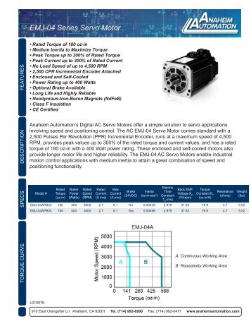 EMJ-04 Servo Motor.pdf - Anaheim Automation