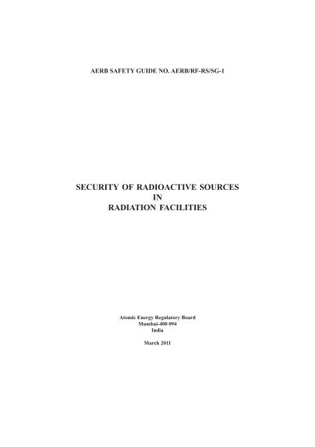 Security of Radioactive Sources in Radiation Facilities