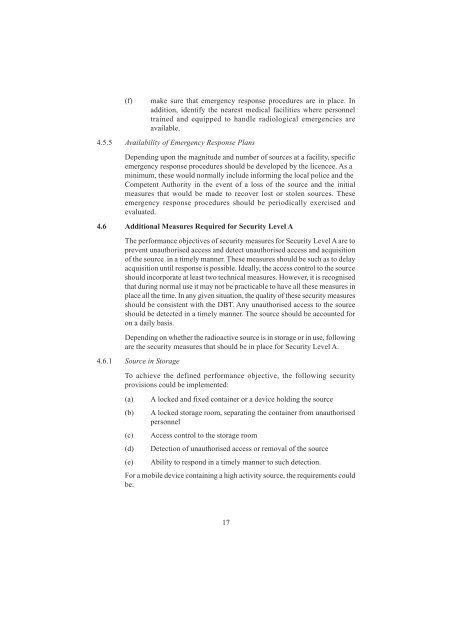 Security of Radioactive Sources in Radiation Facilities