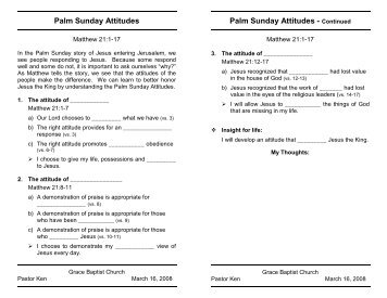 Sermon Notes - Grace Baptist Church