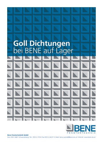 GOLL Dichtungen bei BENE auf Lager (hier ... - bene-alu fenster