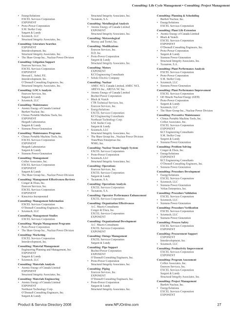 Products & Services - Nuclear Plant Journal