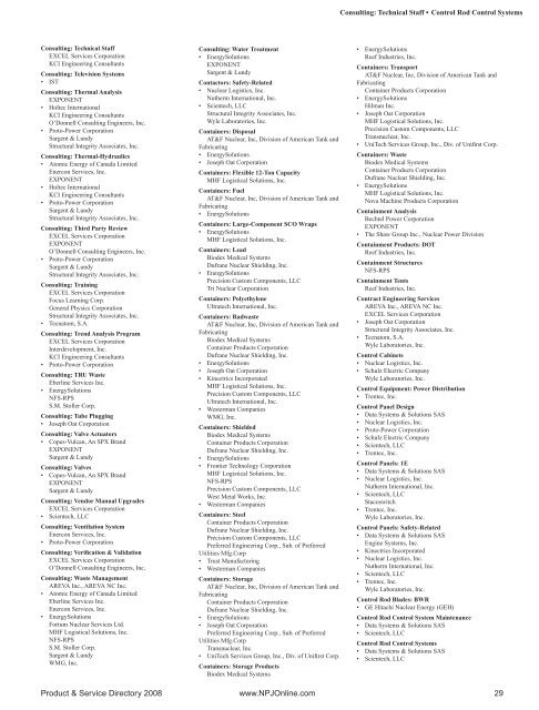 Products & Services - Nuclear Plant Journal