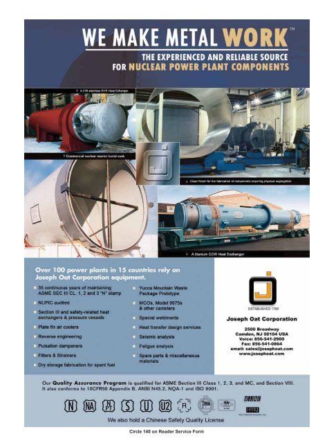 Products & Services - Nuclear Plant Journal