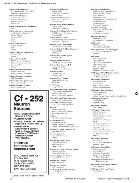 Products & Services - Nuclear Plant Journal