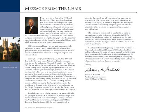 Annual Report 2006-2007 - The Council of Independent Colleges