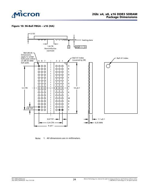 2Gb: x4, x8, x16 DDR3 SDRAM - Micron