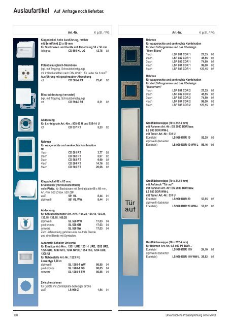 JUNG - Bildpreisliste ATIT 2011 - Euro Unitech