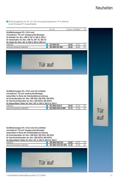 JUNG - Bildpreisliste ATIT 2011 - Euro Unitech