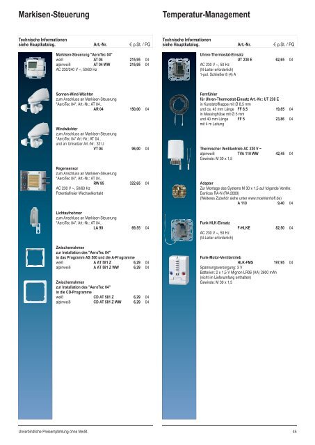 JUNG - Bildpreisliste ATIT 2011 - Euro Unitech