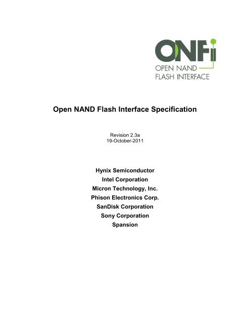 Open NAND Flash Interface Specification - Micron