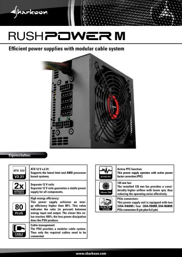 Efficient power supplies with modular cable system - Sharkoon