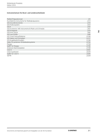 02 Instrumentarium fuer Brust- und Lendenwirbelsaeule - Synthes
