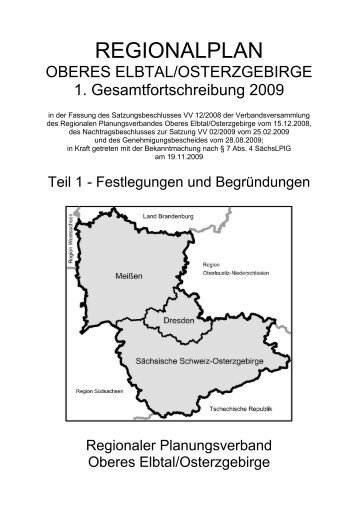 Textteil Regionalplan - RPV Oberes Elbtal/Osterzgebirge