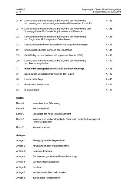 Textteil Regionalplan - RPV Oberes Elbtal/Osterzgebirge