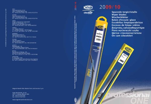 Spazzole tergicristallo Wiper blades Wischerblätter ... - Magneti Marelli