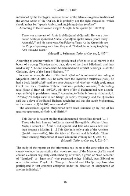 The Qur'an in its historical context (pdf - Islam and Christian-Muslim ...