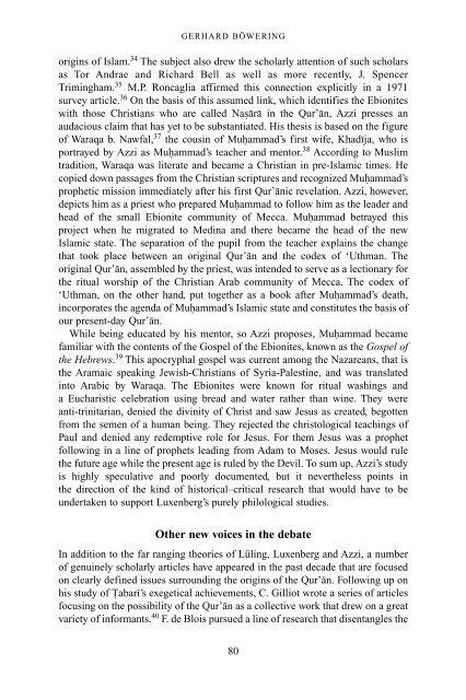 The Qur'an in its historical context (pdf - Islam and Christian-Muslim ...