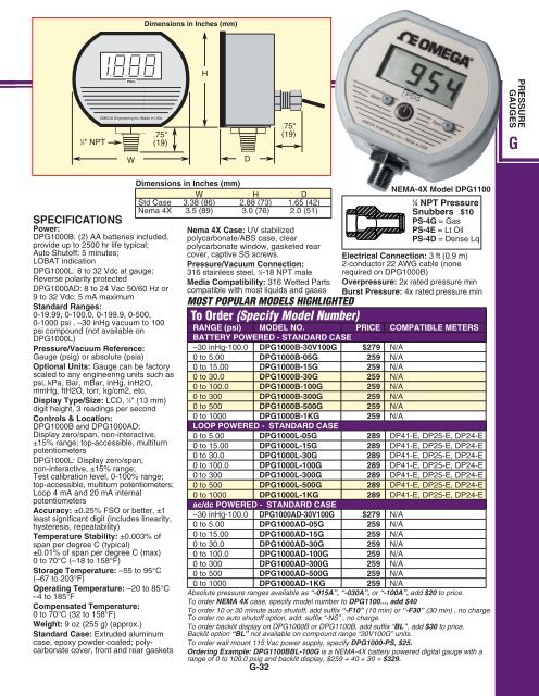 DPG1000 : Digital Pressure Gauges