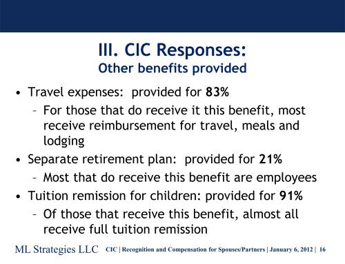 Recognition and Compensation for Presidential Spouses/Partners