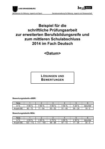 Beispiel für die schriftliche Prüfungsarbeit zur erweiterten ...