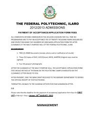 ND [Full-Time] First List - The Federal Polytechnic Ilaro