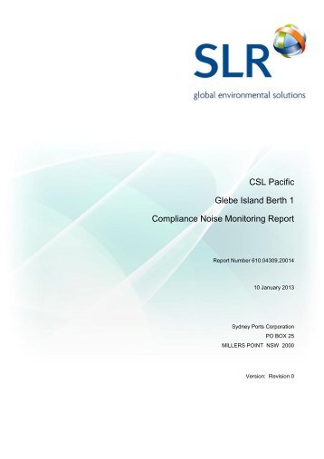 Noise Monitoring Report - CSL Pacific - 18 ... - Sydney Ports