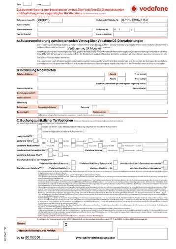 Zusatzvereinbarung Zum Bestehenden Vertrag Muster