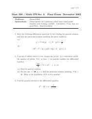 Mast 330 / Math 370 Sec A Final Exam December 2002