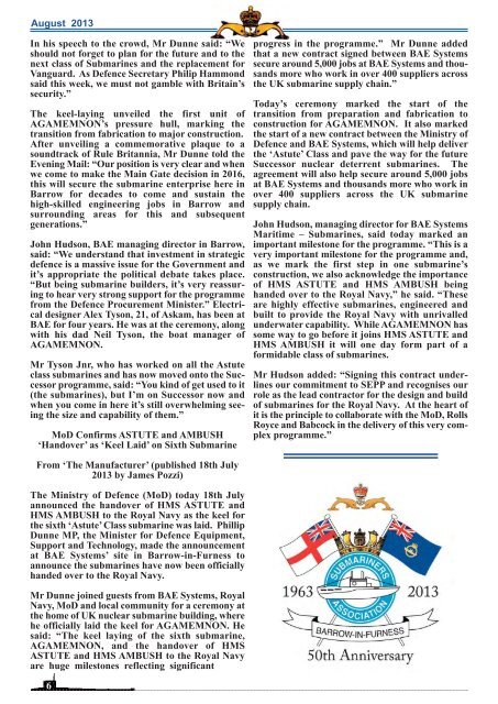 Newsletter - Barrow Submariners Association