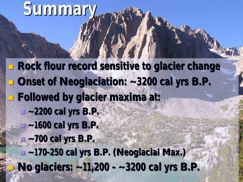 11,000 years of glacier change, Palisade Glacier, Sierra Nevada