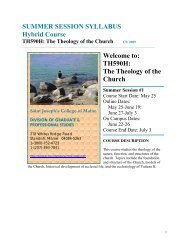 TH590H: The Theology of the Church - Saint Joseph's College ...
