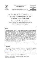 Effects of content representation and readers' prior knowledge on ...