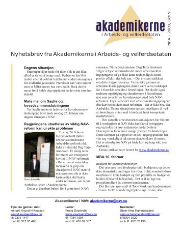 Nyhetsbrev fra Akademikerne i Arbeids- og ... - Samfunnsviterne