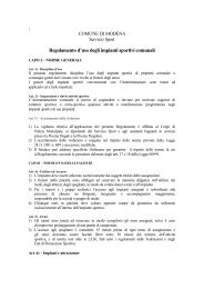 Regolamento d'uso degli impianti sportivi comunali - Comune di ...