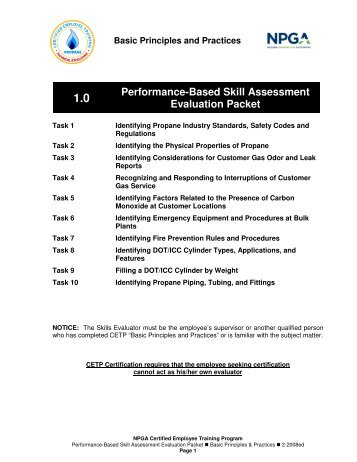 Performance-Based Skill Assessment Evaluation Packet - National ...