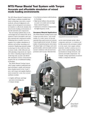 MTS Planar Biaxial Test System with Torque Accurate and ...