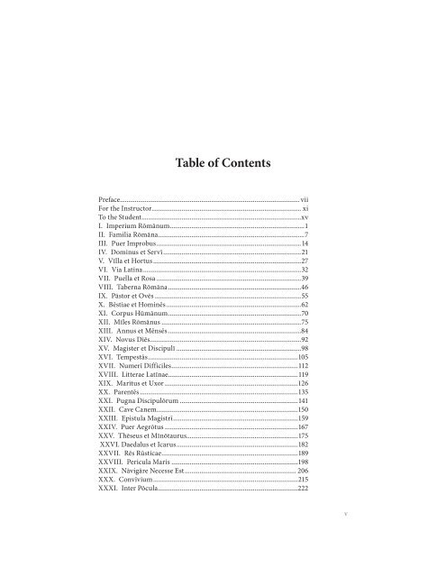 Table of Contents