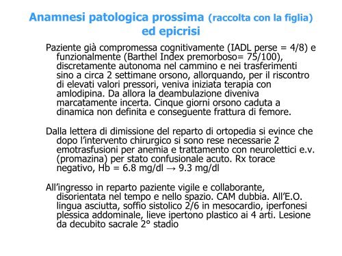 Casi clinici: la frattura di femore nell'anziano Sottotitolo: come ... - GrG