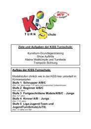 Trainingszeiten der KiSS-Turnschule