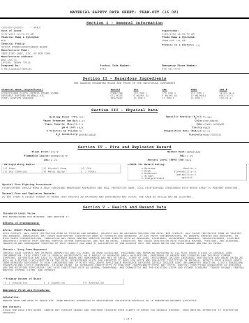 MATERIAL SAFETY DATA SHEET: THAW-OUT ... - Feldman Lumber