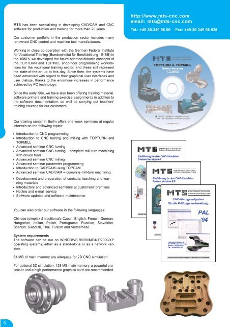 CNC & CAD/CAM initial & continuing vocational training - MTS