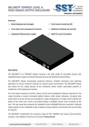 SB1380TF Data sheet - SST