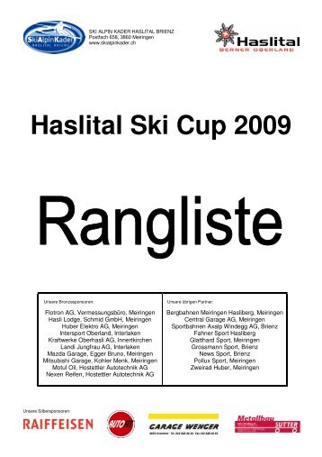 Haslital Ski Cup 2009 - Skiclub Hasliberg
