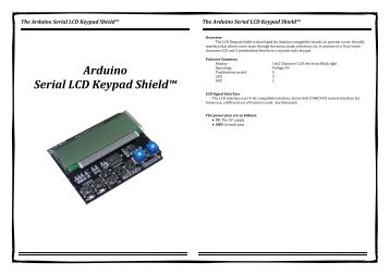 Arduino Serial LCD Keypad Shield™ - ThaiEasyElec.net