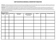 CERT BACKPACK/MANUAL INVENTORY REGISTER - starrs