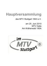Hauptversammlung - MTV Stuttgart 1843 eV