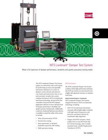 MTS LandmarkÃ‚Â® Damper Test System