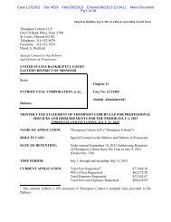 Monthly Fee Statement of Thompson Coburn LLP, Special Counsel ...
